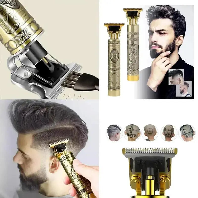 Máquina de corte de cabelo masculina com design aleatório elétrico profissional