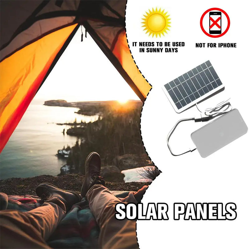 Painel Solar Portátil com Carga Segura, Estabilizar o Carregador de Bateria, Banco de Potência, Telefone, Ao ar livre, Acampamento, Casa, 5V, 2W