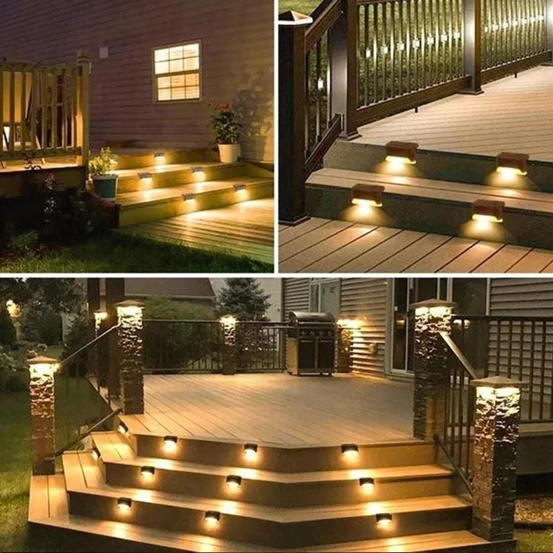 Impermeável LED Solar Deck Lights, Lâmpada para Trilhar Escadas Step, Cerca, Quintal, Pátio e Caminho, ao ar livre, 12 Pack