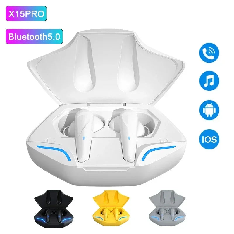 Fones De Ouvido com Caixa De Carregamento TWS X15Pro Bluetooth 5.0 , Sem Fio, Fone De Ouvido Estéreo, Esporte Earbuds, Microfone para Smartphones, Xiaomi, IOS